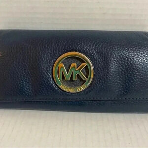 Michael kors navy blue leather wallet